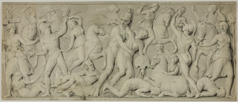 Frieze with Battle of the Amazons, 19th century.