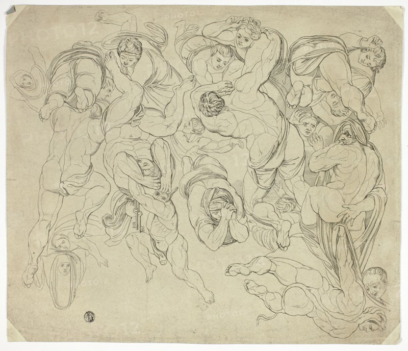 Group of Figures, n.d. Detail after the Last Judgment by Michelangelo.