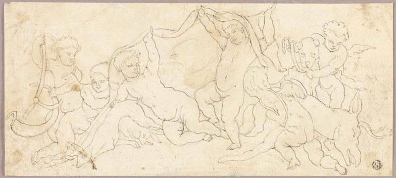 Putti at Play with Deer and Dog, n.d.