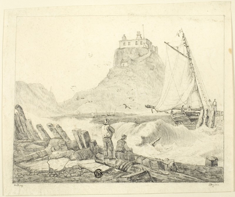 Harbor with Old Castle, c. 1820.