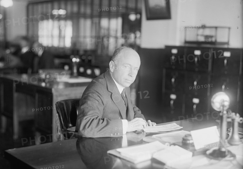 Edmund W. Bonnaffon, Pay Inspector, US Navy Yard - At Desk, 1916.