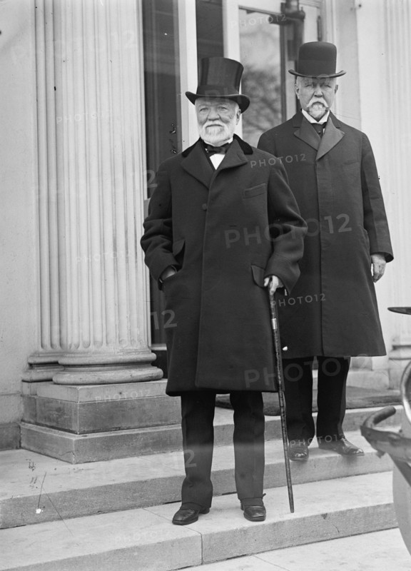 Andrew Carnegie with Theodore Gilman, 1914. Creator: Harris & Ewing.