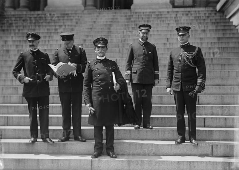 French Commission To U.S. Naval Officers at State Dept.; Lt. Simon; Paymaster Lindeboom..., 1917. Creator: Harris & Ewing.