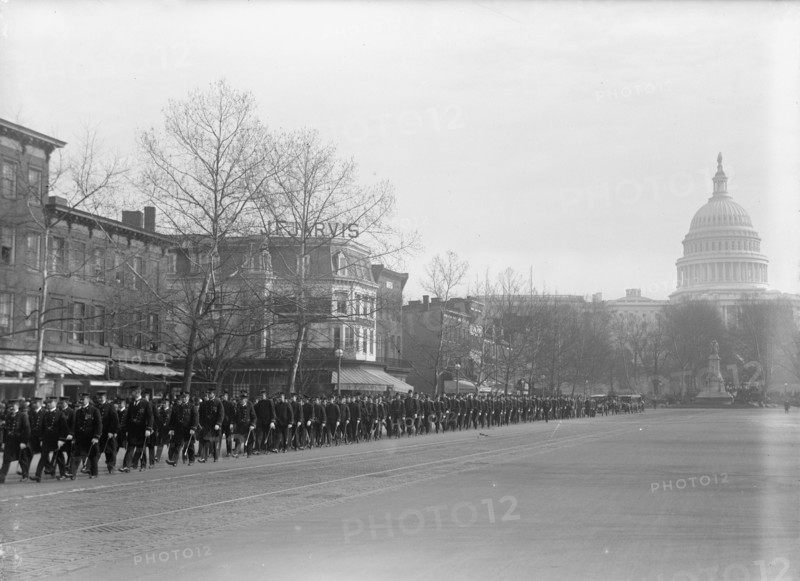Inaugural Parades - Military Unit in Parade, 1917.