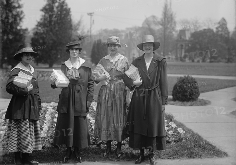 National Emergency War Gardens Com. - Girl Scouts Gardening at D.A.R., 1917.