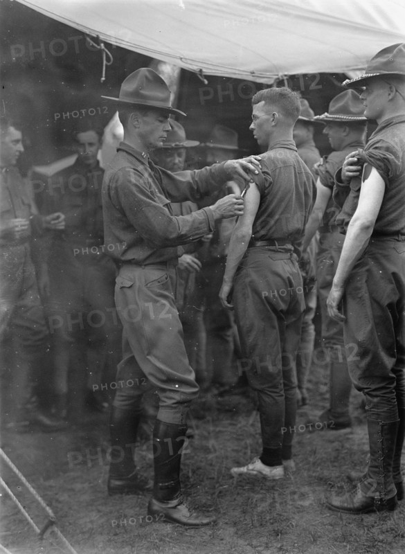 Plattsburg Reserve Officers Training Camp - Innoculations, 1916.