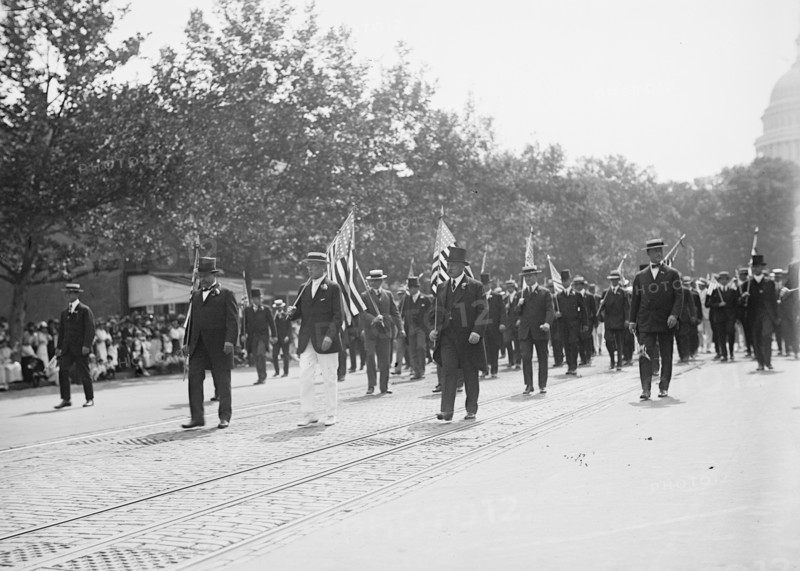 Preparedness Parade - President Wilson, William F. Gude, And Randolph Kauffmann Leading..., 1916. Creator: Harris & Ewing.