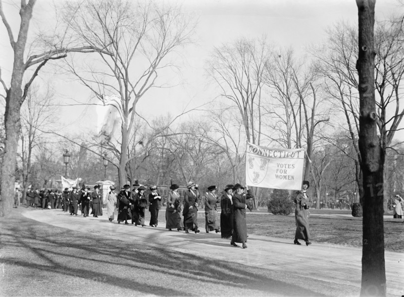 Woman Suffrage - at White House with Banners, 1914.