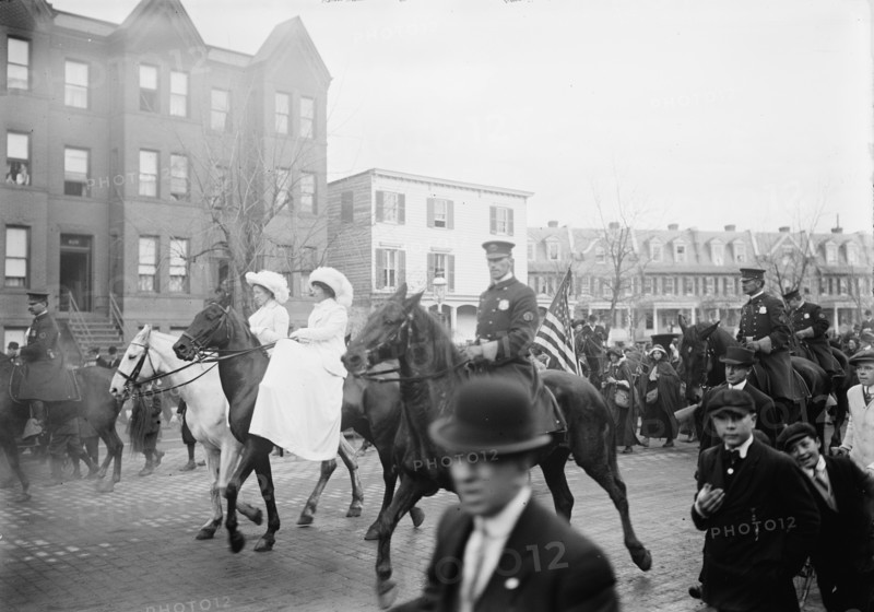 Woman Suffrage - Hikers Arriving from New York, 1913.