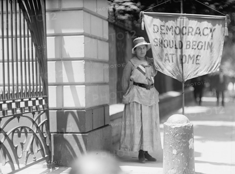 Woman Suffrage - Mrs. Swing, Picketing White House, 1917.