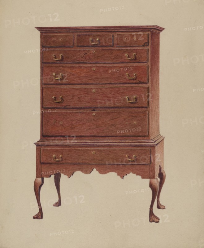 Early American highboy, 1935/1942.