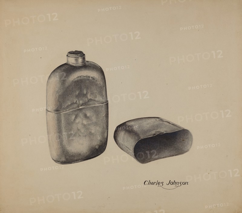 Pewter Flask, c. 1940.