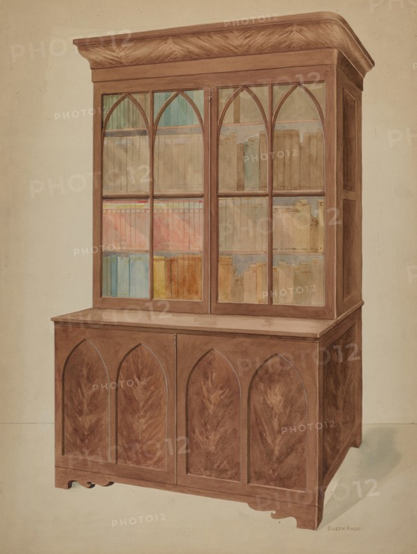 Bookcase - Gothic Type, c. 1937.