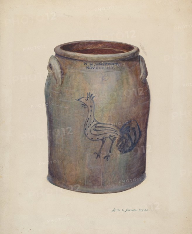 Gray Stoneware Crock, c. 1939.