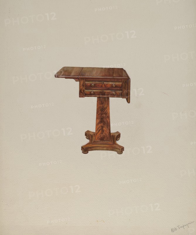Mahogany Sewing Table, c. 1941.