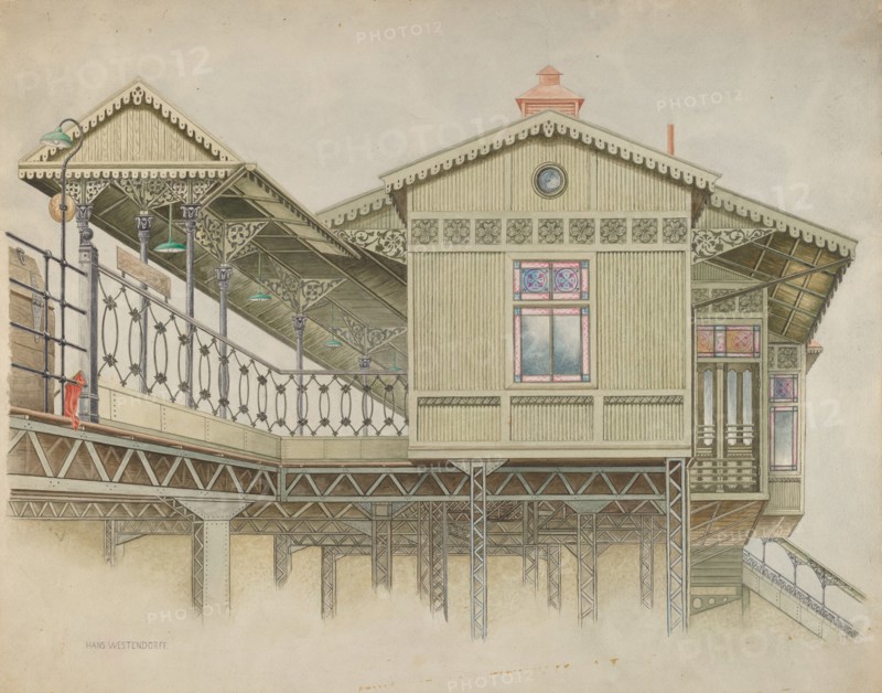 Exterior of Elevated Station, c. 1948.