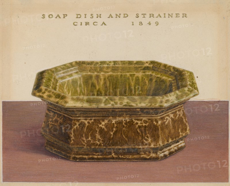 Soap Dish and Strainer, c. 1937.