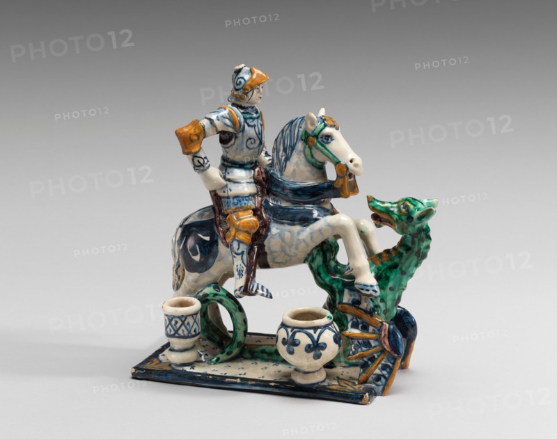 Inkstand with Saint George and the Dragon, late 15th/early 16th century.