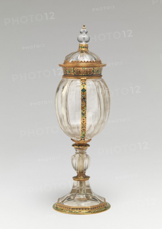 Covered Cup with Shield of Arms of the Countess of Gleichen, c. 1566 (crystal); 1566 (mounts).