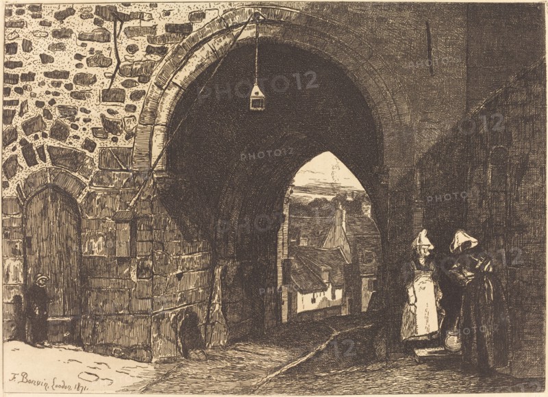 The gate of St Malo in Dinan (La Porte de St Malo à Dinan), 1871.