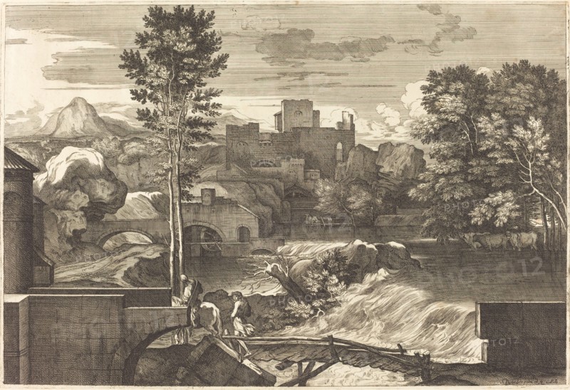 Landscape with Two Figures on a Bridge.