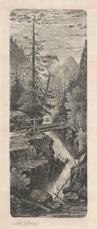Waterfall, Rocky Mountains, 1880.