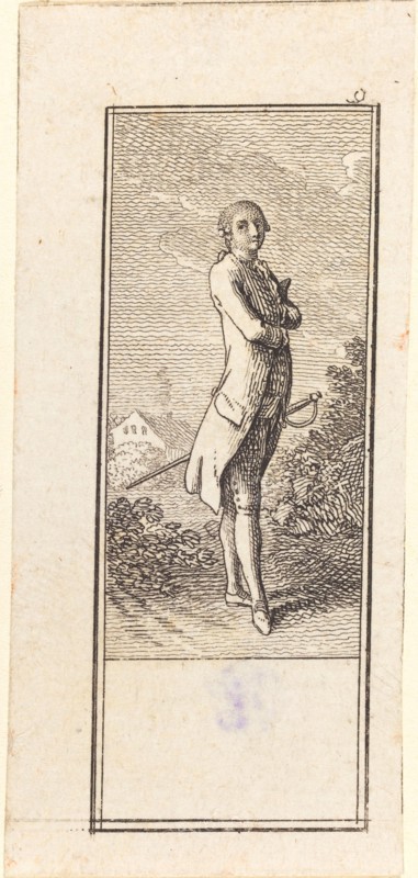 Young Man Bareheaded, with Sword, 1784.