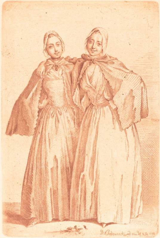 Two Standing Ladies (Demoiselles Quantin), 1758.