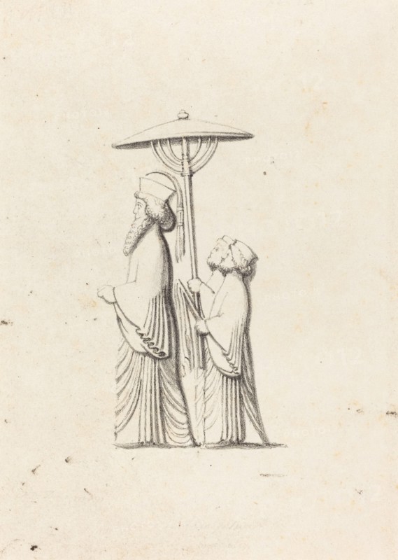 Sculpture at Persepolis, from Le Bruyn's Travels, published 1829.