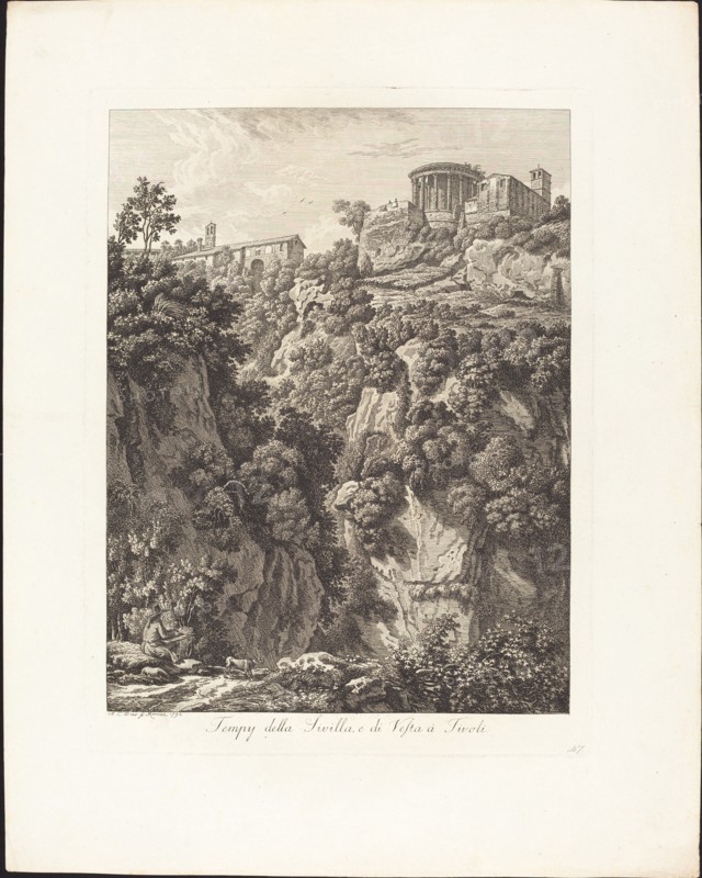 Tempj della Sibilla e Vesta a Tivoli, 1798.