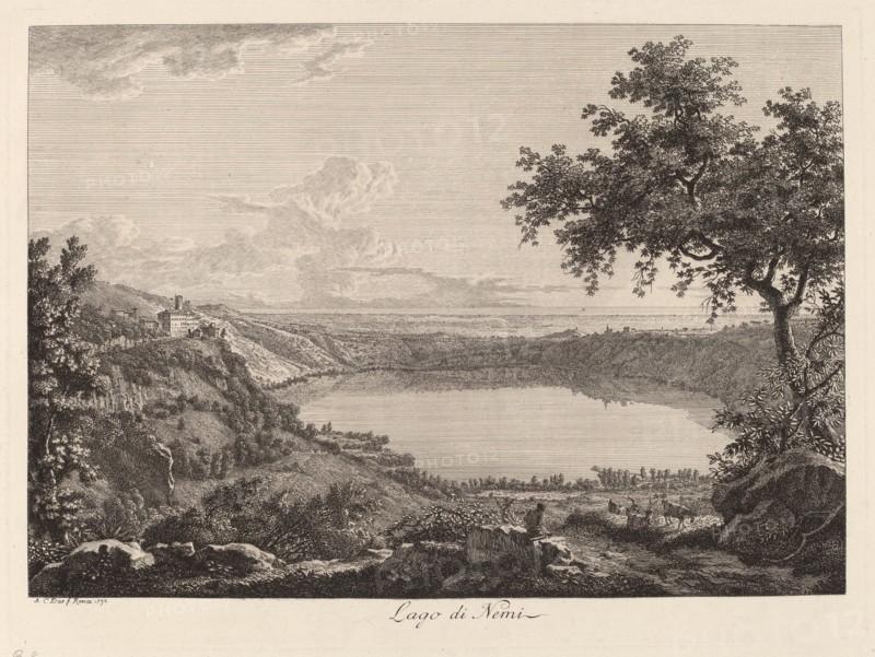 Lago di Nemi (Lake Nemi), 1792.