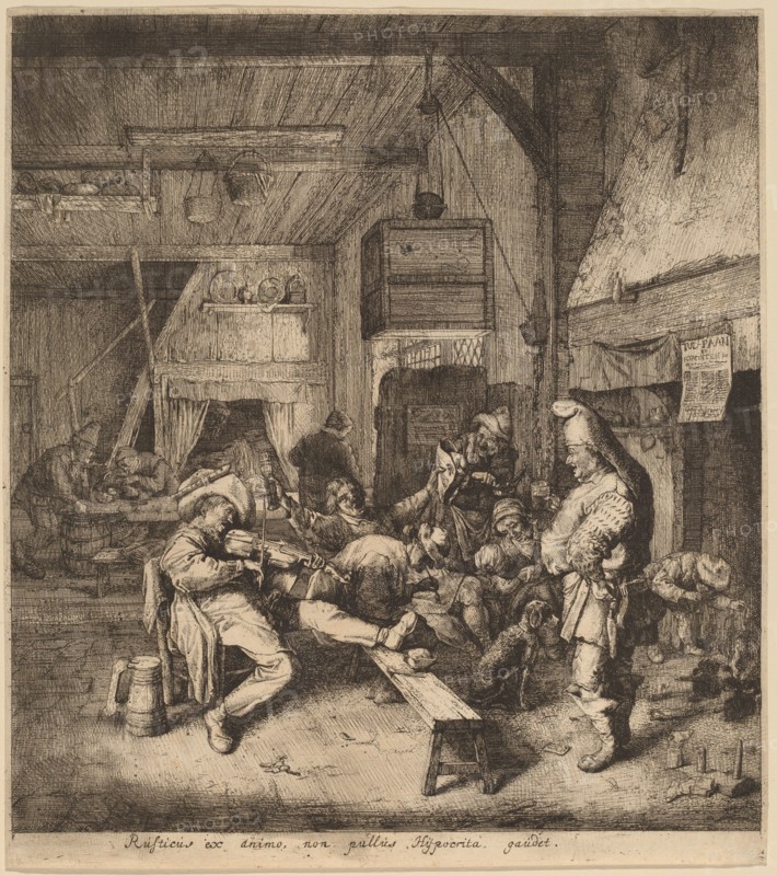 Violin Player Seated in a Tavern, 1685.