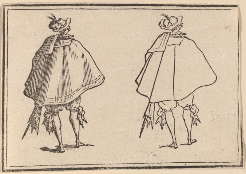 Gentleman in Large Mantle, Seen from Behind, 1621.