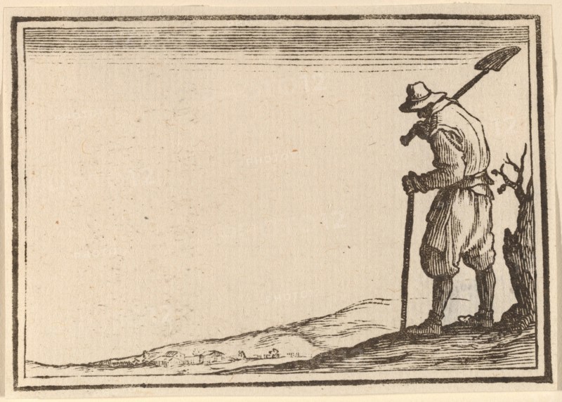 Peasant with Shovel on His Shoulder, 1621.