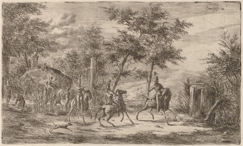 Cavalry and Hay Wagon.