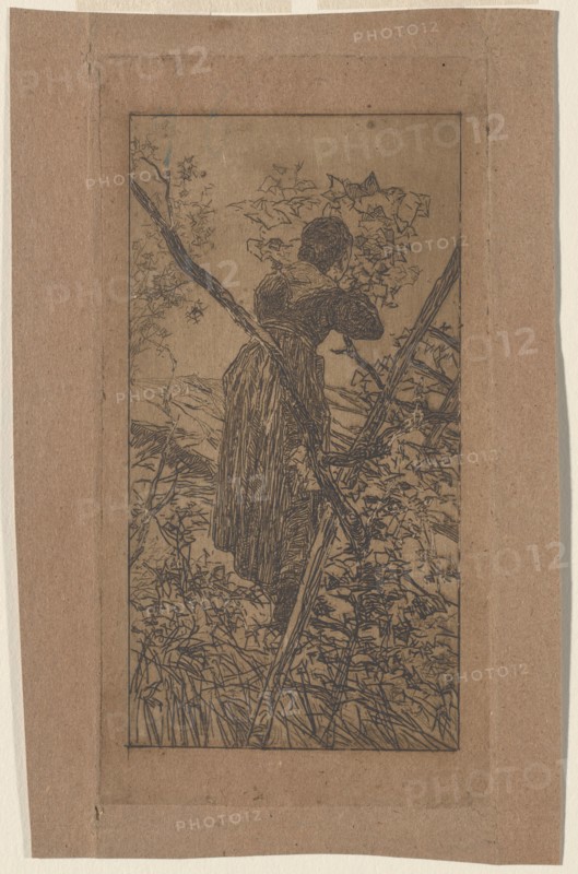 Gathering Leaves (Raccoglitrice di foglie), c. 1887.