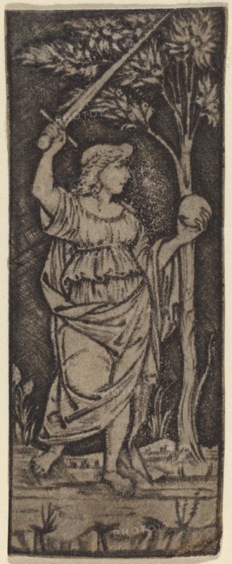Allegorical Figure: Woman with Sword and Sphere, c. 1490/1510.