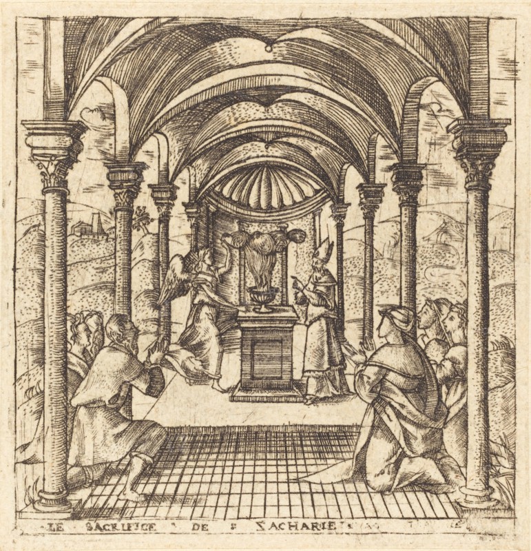 Zacharias and the Angel of the Lord, probably c. 1576/1580.