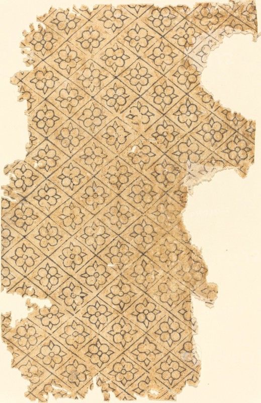 Sheet with Flower and Diamond Pattern.