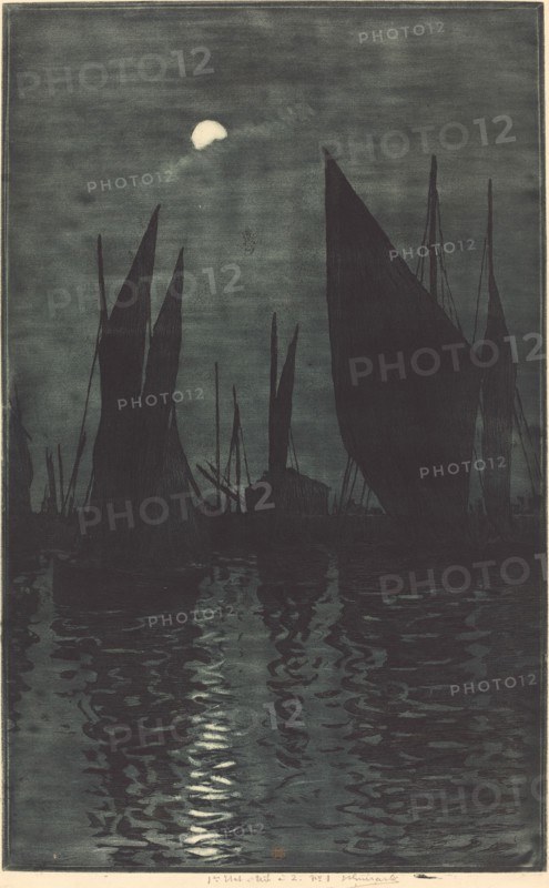 Moonlight in the Harbor at Dieppe, c. 1885.