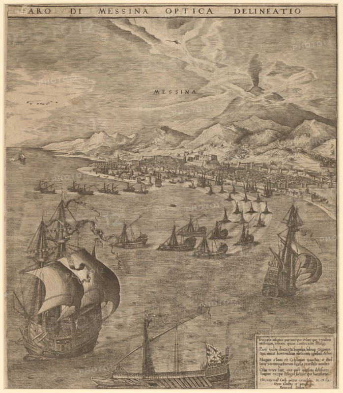 Naval Battle in the Strait of Messina, 1561. Creator: Frans Huys.