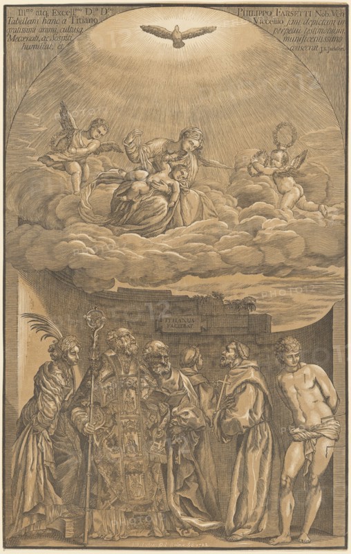 The Virgin and Child in the Clouds with Six Saints, 1742.