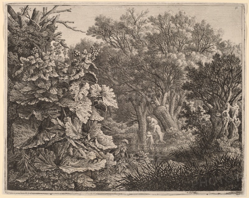 Landscape with Large Leaves and Three Satyrs, c. 1800.