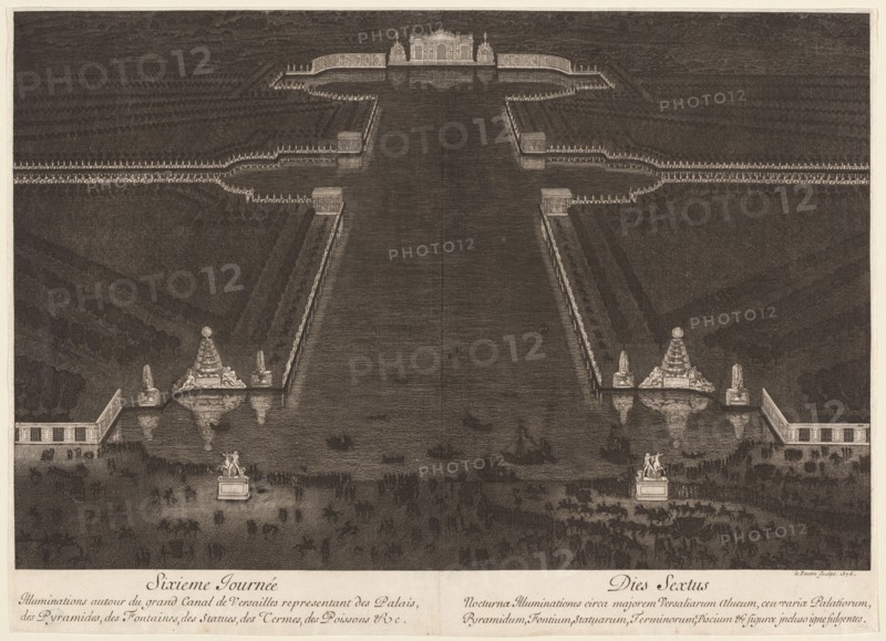 Illuminations autour du grand Canal de Versailles, 1676.