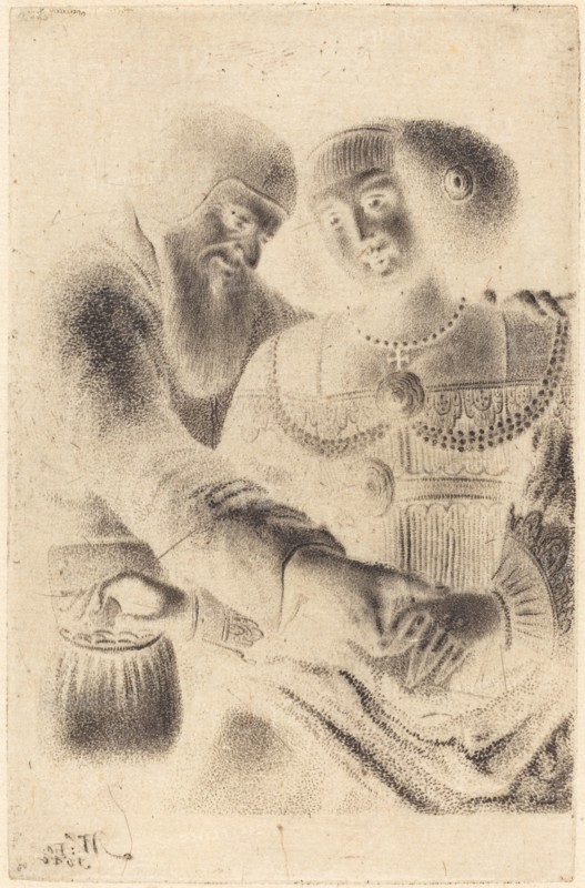 Man and Woman Embracing.