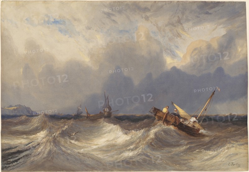 Fishing Boats Tossed before a Storm, c. 1840.