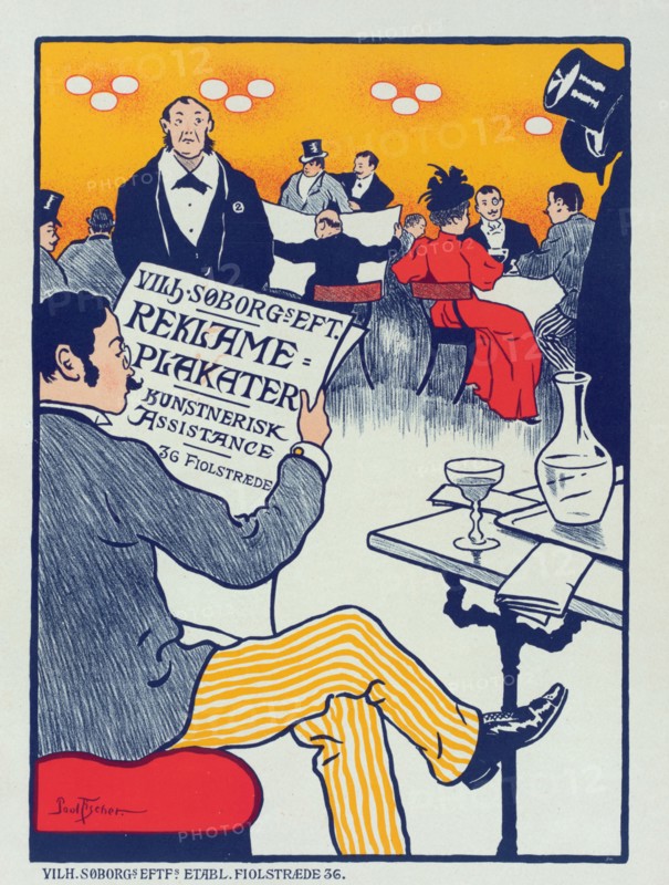 Affiche danoise pour les "Affiches artistiques Wilh. Söborg"., c1897. [Publisher: Imprimerie Chaix; Place: Paris]