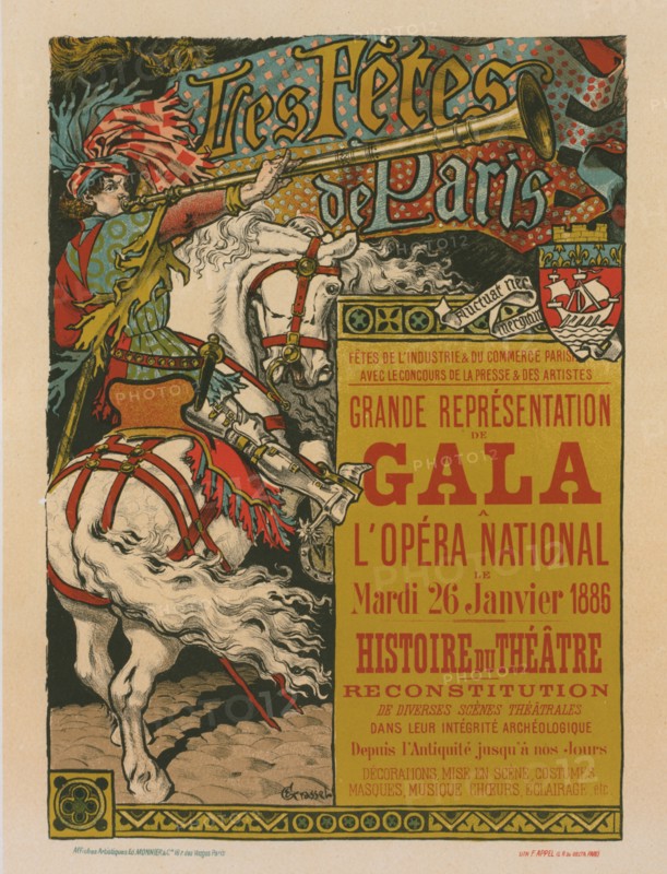 Affiche pour les "Fêtes de Paris"., c1897. [Publisher: Imprimerie Chaix; Place: Paris]