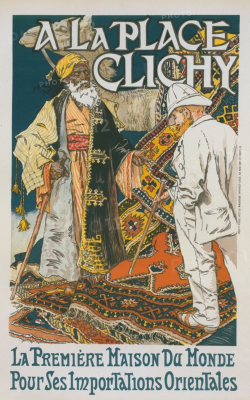 Affiche pour le magasin de Nouveautés 'A la place Clichy'., c1896. [Publisher: Imprimerie Chaix; Place: Paris]