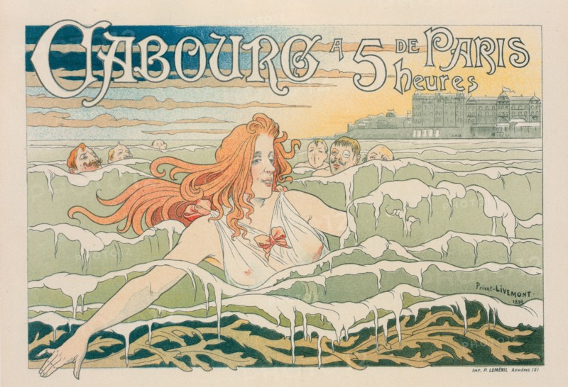 Affiche belge pour le "Casino de Cabourg"., c1897. [Publisher: Imprimerie Chaix; Place: Paris]